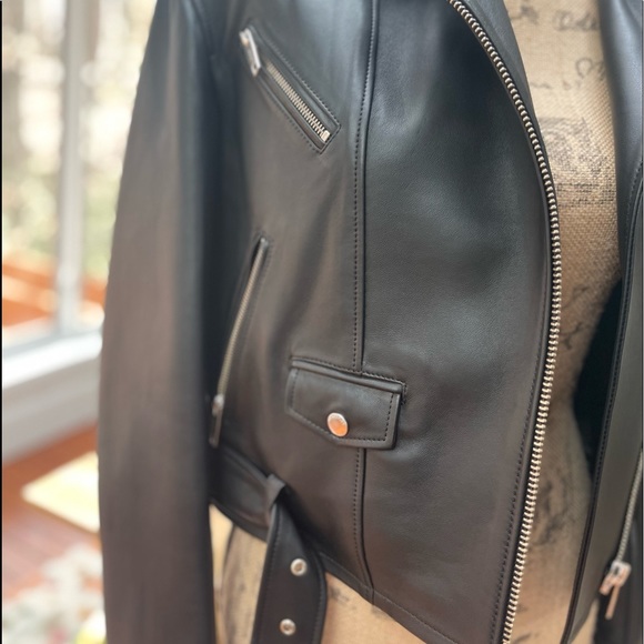 ❤️❤️❤️ The Kooples Worn Once Lambskin Leather Moto Jacket Size M (2) - Picture 9 of 16